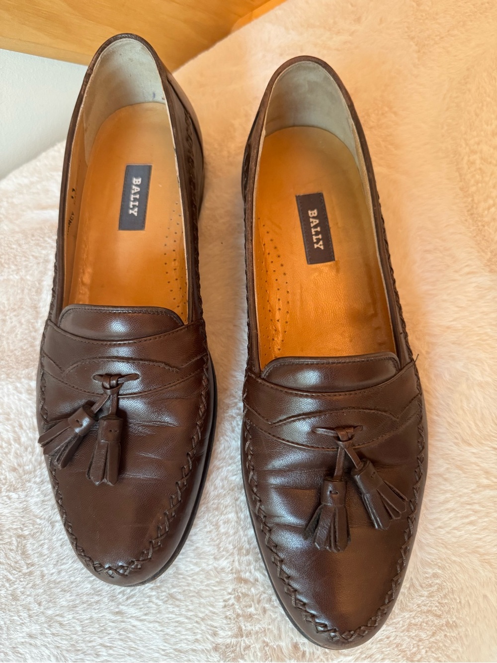 Bally Men’s Dark Brown Leather Tassel Penny Loafers